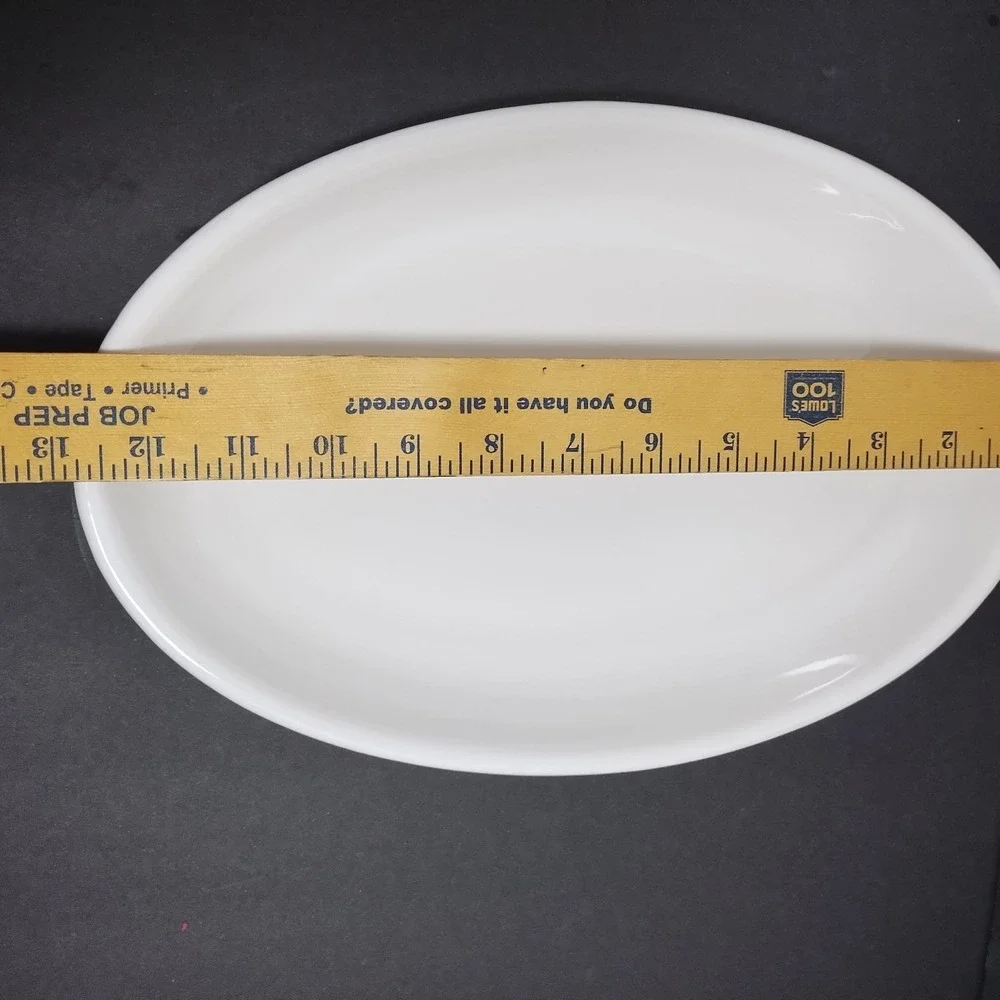Opificio Etico Oval Ceramic Serving Platter 12.5 X‎ 8 In White Made In Italy